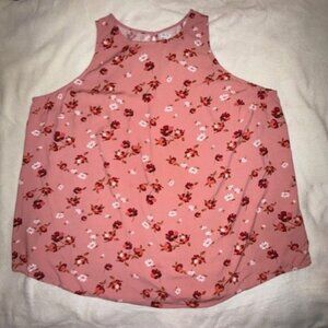 Old Navy Women's 4x Plus Pink Floral Sleeveless Blouse | Key Hole Back Button